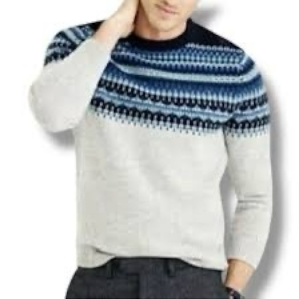 Vintage Y2K J. Crew Wool Fair Isle Sweater Small